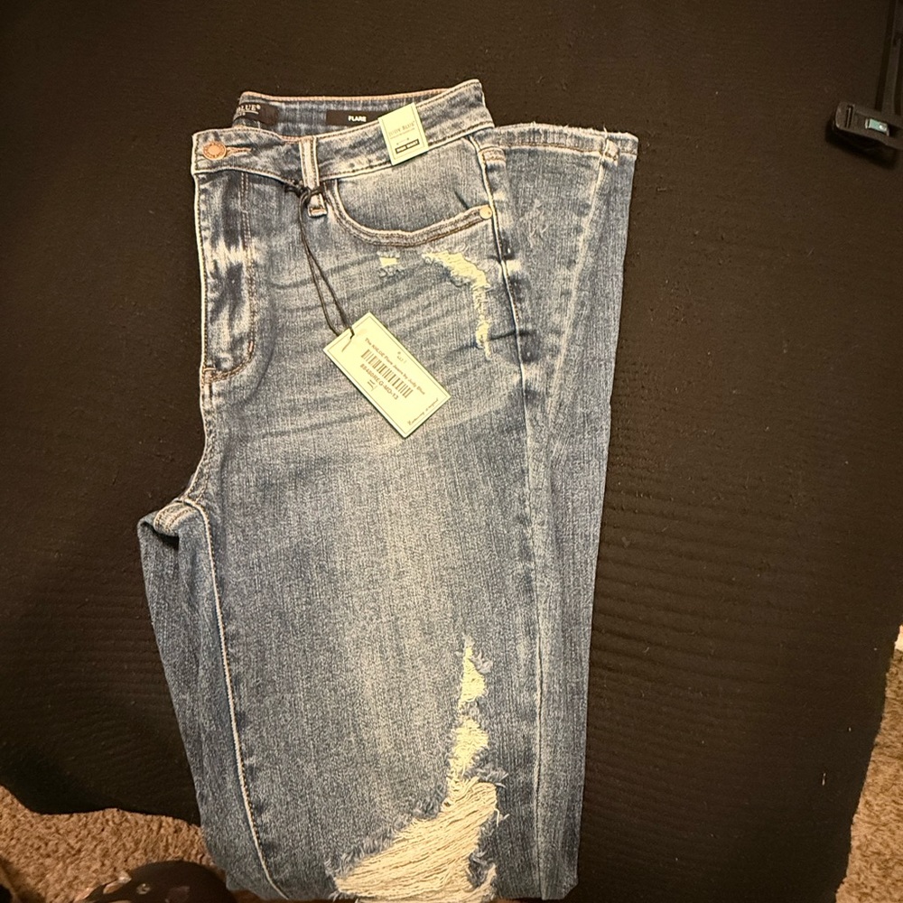 Distressed Blue Jeans